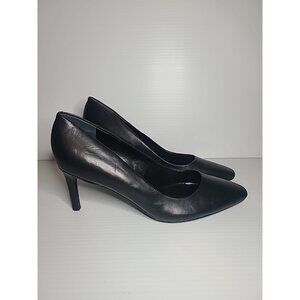 Calvin Klein Womens Callia Black Leather Pumps SZ 9